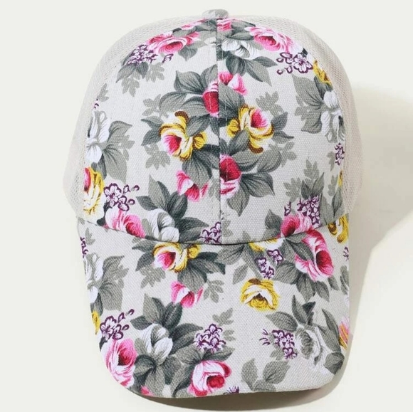 Floral Print Mesh Cap NWOT - Picture 2 of 9